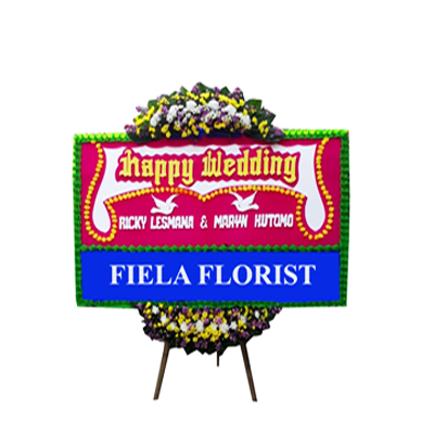 Bunga Papan Happy Wedding